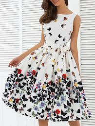 Sleeveless Floral Self Tie A Line Dress Is One More Beautiful Dress Which Will Make You More Desirable And Pre Fashion Dresses Beautiful Dresses Casual Dresses
