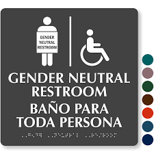 The image is png format with a clean transparent background. Handicap Gender Neutral Restroom Braille Sign Sku Se 7222