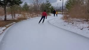 Skating at Colonel Samuel Smith Park in West Toronto, Canada