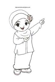Mewarnai gambar ayah dan ibu untuk anak tk. Mewarnai Anak Muslim