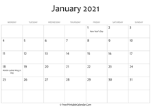 Blank january 2021 calendars are available in various designs. January 2021 Calendar Templates