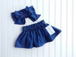 Denim Skirt Baby Skirt Toddler Skirt Baby Girl Outfit Skirt Bow Headwrap Sailor Bow Hair Bow Headwrap Big Bow Girl Skirt