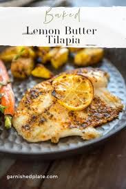 Baked Lemon Butter Tilapia Garnished Plate
