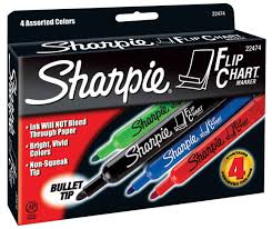 Sharpie Flip Chart Markers Bullet Tip Assorted Colors Set Of 4