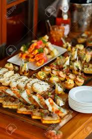 Catering Fourchette Buffet Table Canape Sandwiches And Snacks Stock Photo Picture And Royalty Free Image Image 124930546