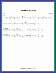 Not Angka Lagu Mariam Tomong Sekitar Musik