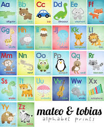 Set Of 26 Alphabet Cards A To Z Alphabet Wall Art 5x7 Wall Art Abc Baby Nursery Children Animal Illustrations Wall Prin Hediyeler Bebek Hediyeleri Bebek