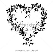 In the same way, vine tattoos can also be used for the decoration of your own body parts or other tattoo designs in it. Heart Shaped Illustration With Flowers Vines And Leaves In Black Over A White Background Heart Flower Tattoo Vine Tattoos Flower Illustration
