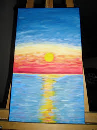 Dans le cas du coucher de soleil, vous devez être particulièrement prudent lors du mélange du bleu et de l'orange puisque ce dernier contient plus de. Tableau Peinture Triptyque Coucher De Soleil Galerie Creation