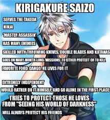 Character Profile Of Kirigakure Saizo Made By Me Funny Fish Samurai Love Ballad Party Nerd Girl Problems Ballad