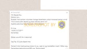 Gaji tidak kami terima jika: Salah Rekrutmen Relawan Penanganan Pasien Virus Corona Oleh Dokter Irna Turnbackhoax Id
