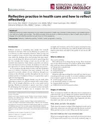 The results showed that the vr program lessened anxiety. Pdf Reflective Practice In Health Care And How To Reflect Effectively