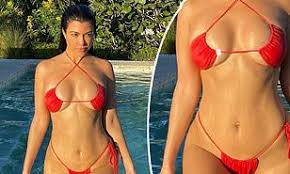 Washington (us), february 17 (ani): Kourtney Kardashian Showcases Her Incredible Figure In Barely There Red Bikini Daily Mail Online