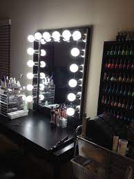 Top 7 best lighted makeup mirrors compared. Vanity Makeup Mirror With Lights Dream House Pinterest Bedroom Vanity With Lights Diy Vanity Mirror Black Makeup Vanity