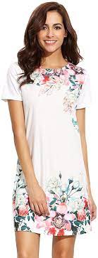 Floerns Women S Floral Print Short Sleeve Casual Top Shirt Dress At Amazon Women S Clothing Store