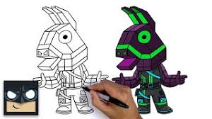 This is a simplified cartoon version of a llama. How To Draw Llion Fortnite Neon Llama Variant Youtube