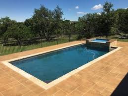 Some finishes will also require you to grind or sand the concrete or use special acid. Austin Texas Pool Deck Resurfaced Concrete Overlay Tape Pattern