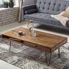 Preise vergleichen und bequem online bestellen! Finebuy Couchtisch Sheesham 120x60 Cm Schublade Wohnzimmertisch Holztisch Tisch Ebay