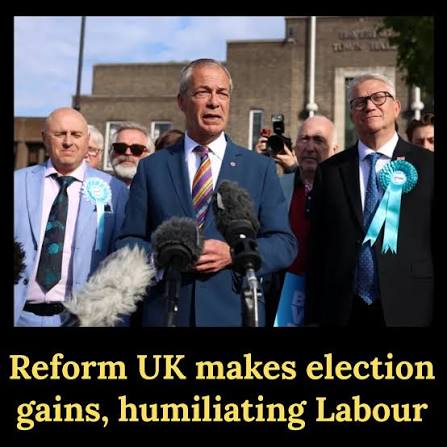 Reform UK leader Nigel Farage has described England's local election  results as a “truly historic shift in British politics” as his party gained  hundreds of seats across the country. The right-wing party