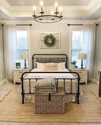 Is it more than gluing wood together? Black Wrought Iron Bed Farmhouse Style Master Bedroom Remodel Bedroom Farmhouse Bedroom Decor