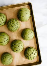 Matcha Melon Pan Japanese Sweet Bread Buns Sweet Bread Japanese Sweet Bread Bun