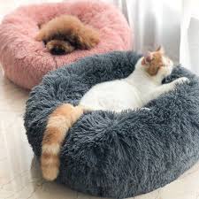 And the super soft cushion can be. Winter Pet Bed Warm Dog Cat Bed Long Plush Super Soft Pet Round Bed Kennel Dog Cat Comfortable Sleeping Cushion Plush Pet Bed Soft Dog Beds Dog Pet Beds