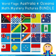 Australia Oceania World Flags Hundred Chart Mystery Pictures Bundle