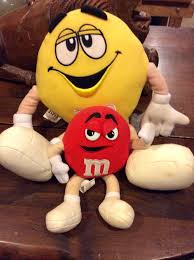 Red Yellow M M Plush Figures Etsy Yellow M M Plush M M Characters