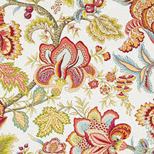 Jacobean Swag Coral Floral Drapery Fabric By Robert Allen Sw50679 Fabric By The Yard At Disco Floral Drapery Floral Drapery Fabric Floral Upholstery Fabric
