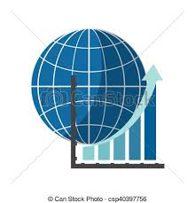 Earth Globe Diagram And Graph Chart Icon