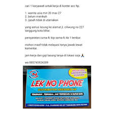 Lowongan Blitar Lowongan Kerja Lekno Phone Kota Blitar Facebook