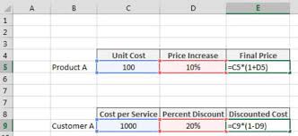 Applying A Percent Increase Or Decrease To Values In Excel