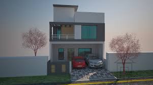 120 Sq Yards Pakistani Front Elevation With Basement The Home Design Accommodates Larger Famil Bungalow House Design Duplex House Design Modern Bungalow House