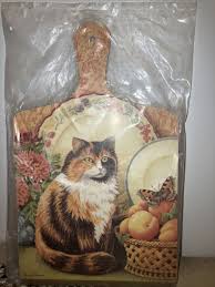 Wilscombe Melamine Calico Cat Cutting Board Signed Jenny Barron Made in  England