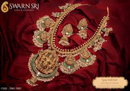 Exclusive Ram Parivar Antique Finish Adorable Guttapusala Haaram Only Swarnsri Gold Diamonds Gold Jewels Design Gold Jewelry Stores Handmade Gold Jewellery