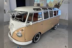 Image result for Brown Beige 1950 VW Bus
