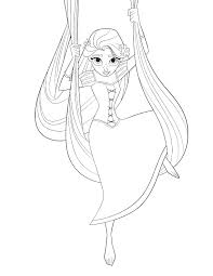 Rapunzel coloring page visit dltk's rapunzel story for crafts and printables. Rapunzel Swings By Her Long Hair Coloring Pages Cartoons Coloring Pages Coloring Pages For Kids And Adults