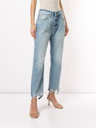 Cropped Distressed Jeans Frame Denim Divincenzoboutique Com