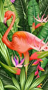 Wallpaper Iphone 4k In 2020 Flamingo Painting Flamingo Art Flower Art