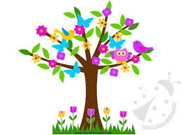 Foto circa alberi che fioriscono nel giardino. Albero Della Primavera Scuola Primaria Lavoretti Creativi