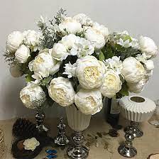 | / silk flower peony bud in pink. Wholesale Simulation Peony Bunch Artificial Flowers For White Peonies Fake Flower Bachelorette Party Bridal Shower Favours