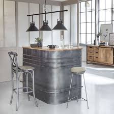 tabouret de bar industriel metal gris dossier croise cuisines design design de cuisine moderne interieur moderne de cuisine