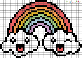 Vous recherchiez un pixel art facile de pokémon ? Pixel Art Rainbow Himmel Leder Modellering Easy Pixel Art Pixel Art Grid Pixel Art Pattern