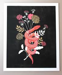 Maybe you would like to learn more about one of these? Snake And Flowers Giclee Print Art Inspiration Illustration Art Art