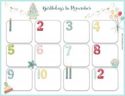 Free Birthday Calendar That Is Customizable Birthday Calendar Free Birthday Stuff Calendar Printables
