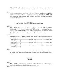 Contoh Surat Perjanjian Kerja Kontrak Contract