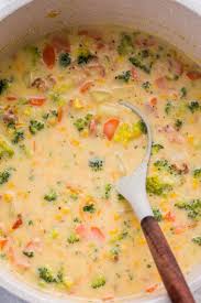 This Vegetable Soup Recipe Is Loaded With Broccoli Carrots Potatoes Corn And Bacon In Vegetable Soup Recipes Creamy Vegetable Soups Cream Of Vegetable Soup