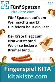 5 Spatzen Auf Dem Weihnachtsmarkt Fingerspiel Kita Fingerspiele Reime Weihnachtsmarkt