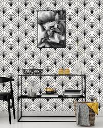 Black And White Leaf Peel And Stick Wallpaper Beige Seashells Removable Wallpaper Peel Stick Mural Etsy Peel And Stick Wallpaper Wallpaper Panels Removable Wallpaper