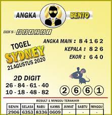 Prediksi Togel Sydney 21 Agustus Tahun 2020 Sydney Bento 28 Januari